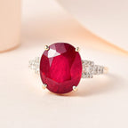 9K Yellow Gold African Ruby & Diamond Ring 8.13 Ct.