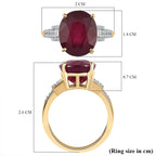 9K Yellow Gold African Ruby & Diamond Ring 8.13 Ct.