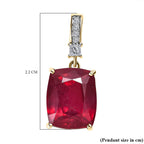 9K Yellow Gold African Ruby & Moissanite Pendant 6.40 Ct.