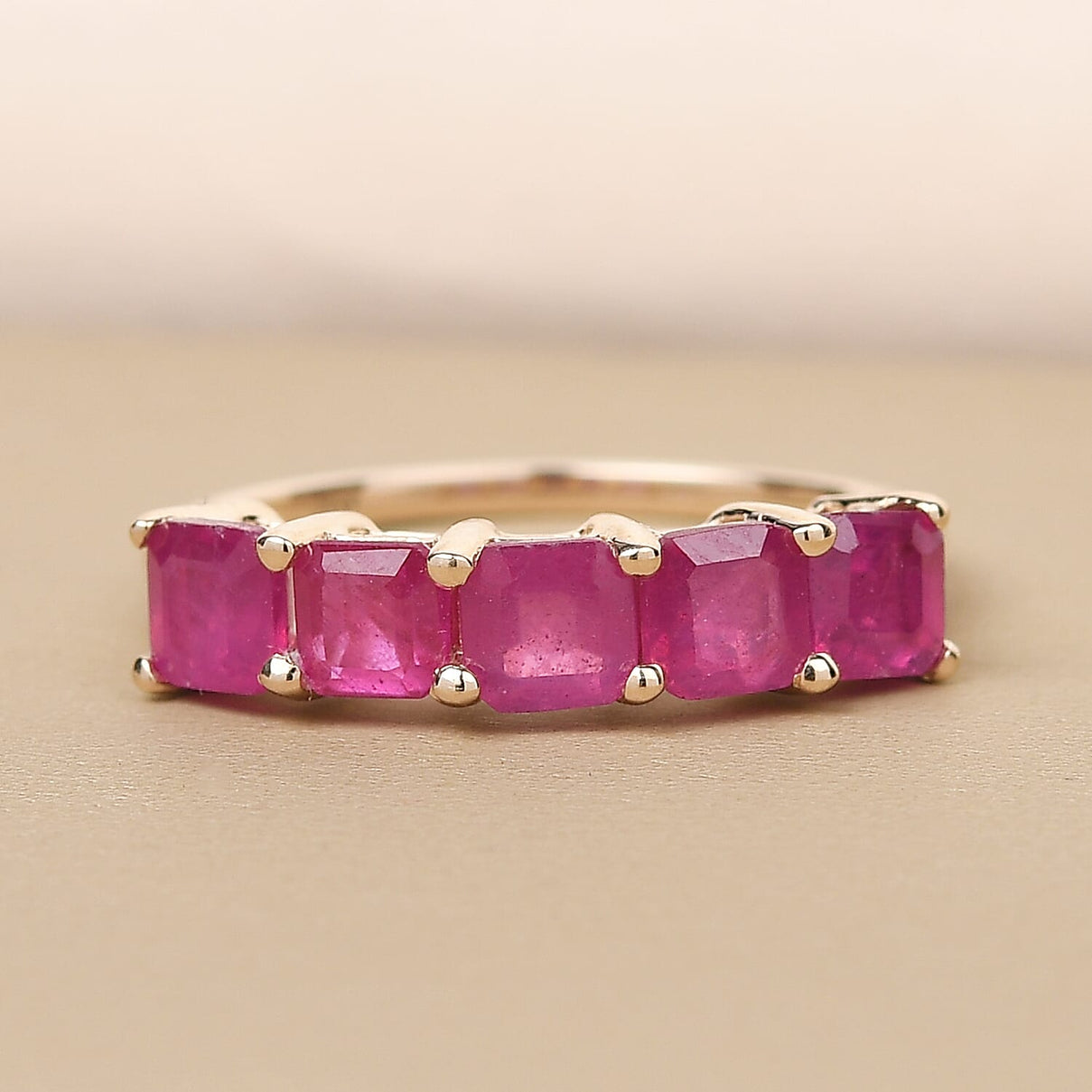 9K Yellow Gold African Ruby 5 Stone Ring 2.350 Ct. 8729023 1