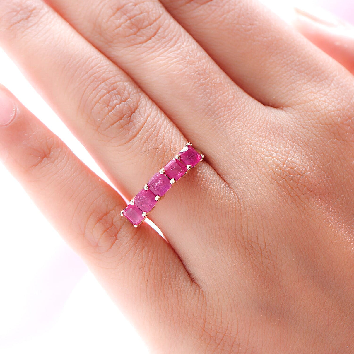 9K Yellow Gold African Ruby 5 Stone Ring 2.350 Ct. 8729023 2