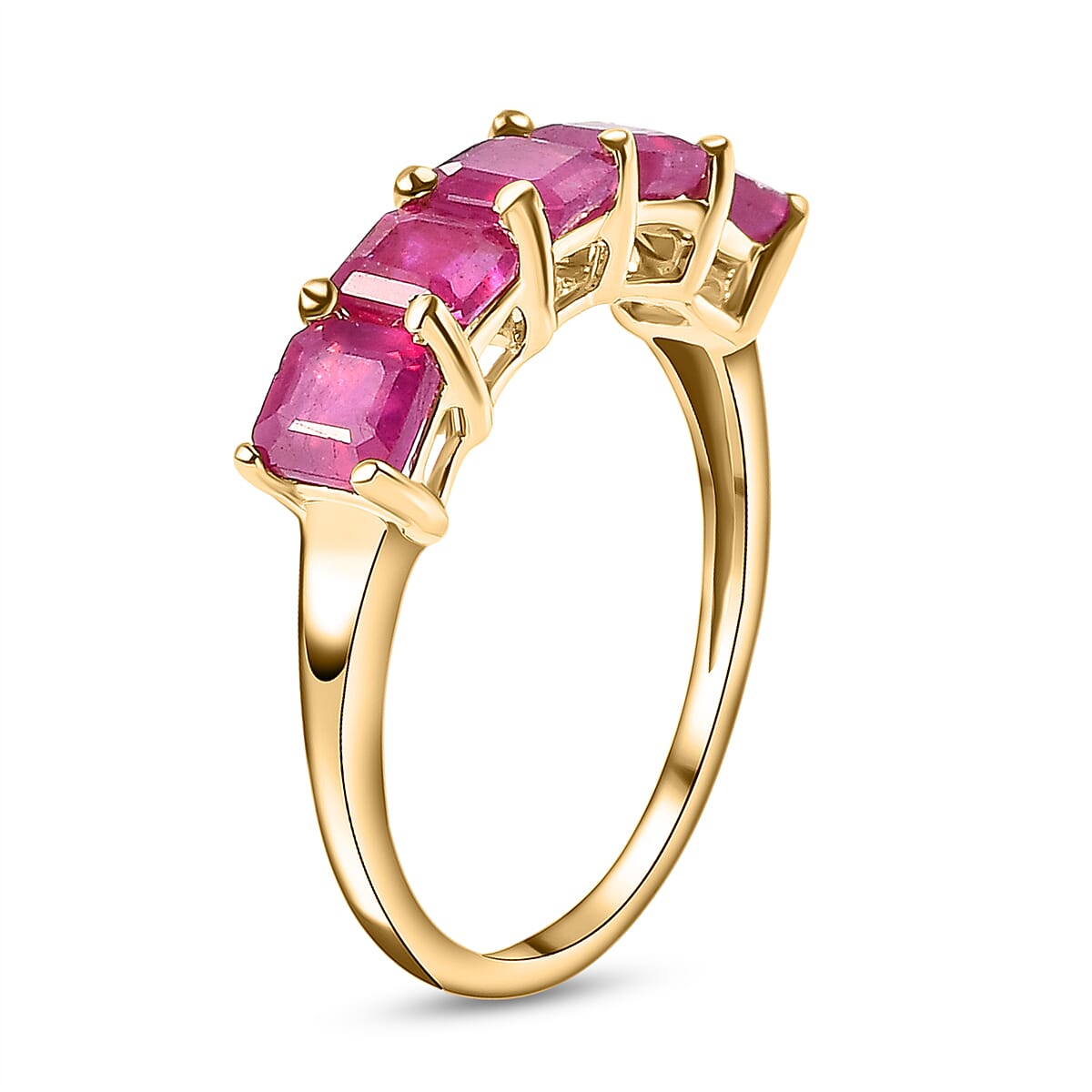 9K Yellow Gold African Ruby 5 Stone Ring 2.350 Ct. 8729023 3