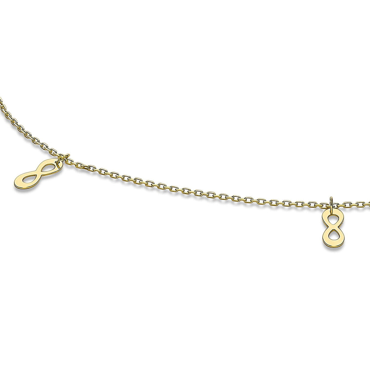 9K Yellow Gold 3mm x 8mm Figure 8 Adjustable Anklet 9 Inch to 10 Inch 7328230 1