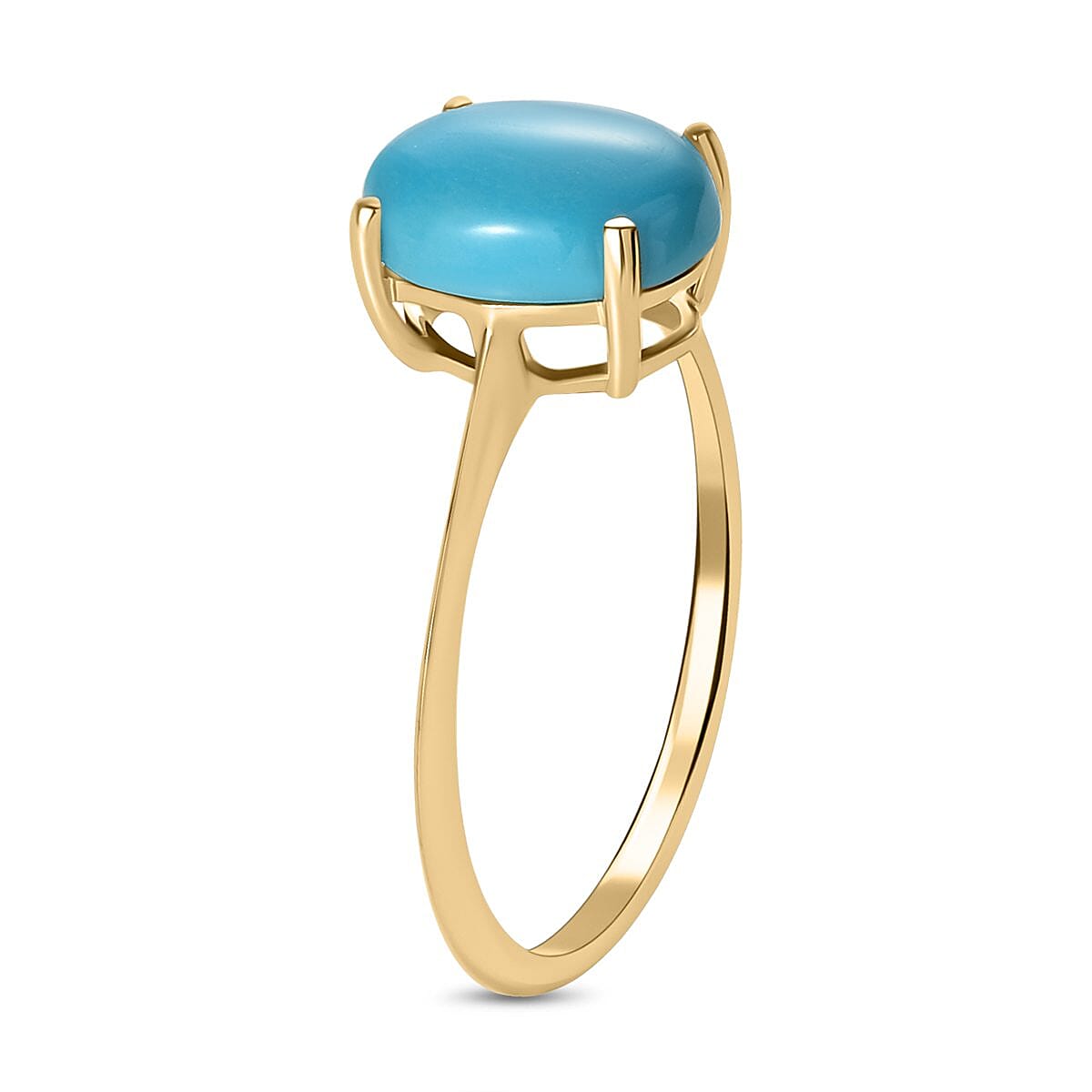 9K Yellow Gold Arizona Sleeping Beauty Turquoise Solitaire Ring 1.88 Ct. 7385691 7