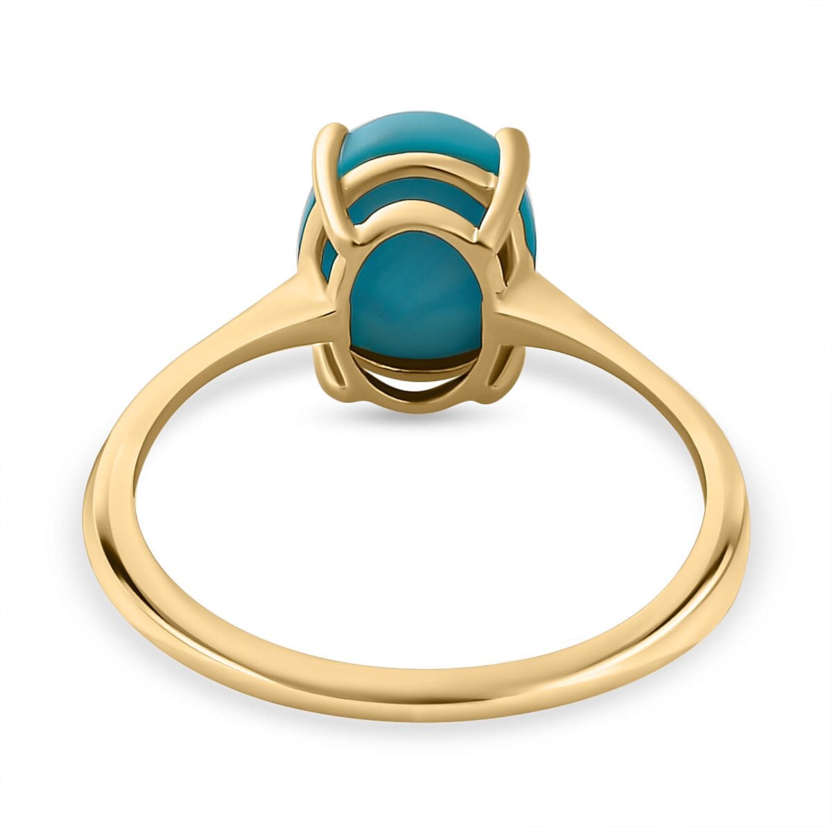 9K Yellow Gold Arizona Sleeping Beauty Turquoise Solitaire Ring 1.88 Ct. 7385691 9
