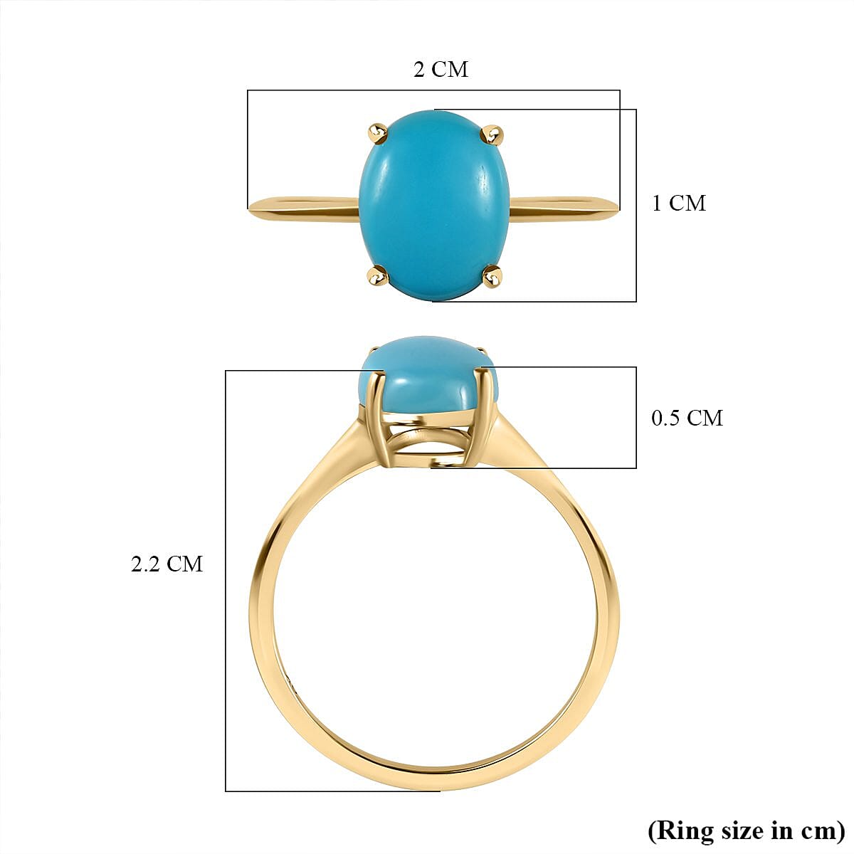9K Yellow Gold Arizona Sleeping Beauty Turquoise Solitaire Ring 1.88 Ct. 7385691 11
