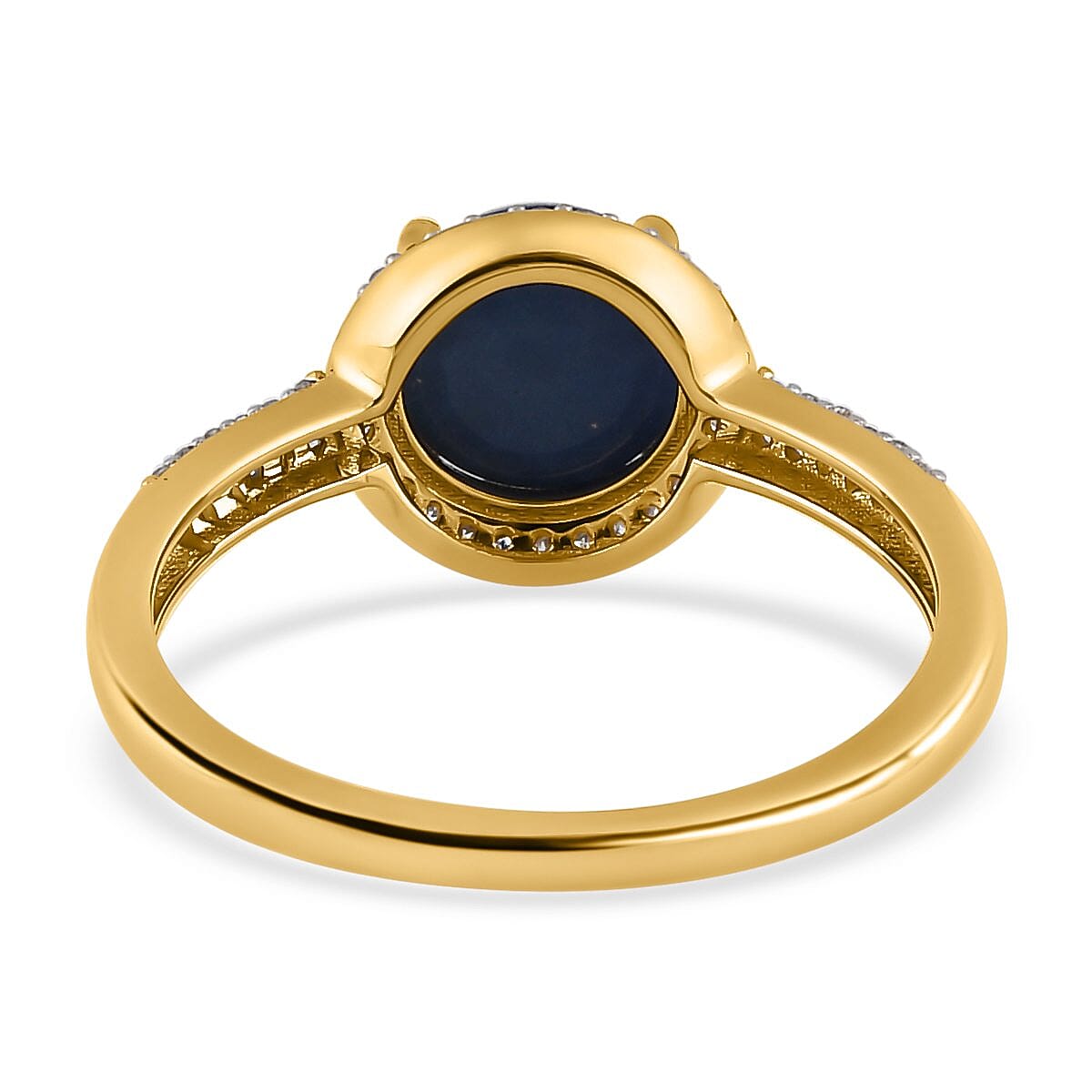 9K Yellow Gold Australian Lightning Ridge Blue Opal and Diamond Ring 7251722 5