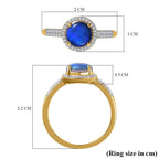 9K Yellow Gold Australian Lightning Ridge Blue Opal and Diamond Ring