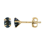 9K Yellow Gold Australian Sapphire Earrings 1.04 Ct.