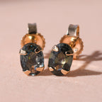 9K Yellow Gold Australian Sapphire Earrings 1.04 Ct.