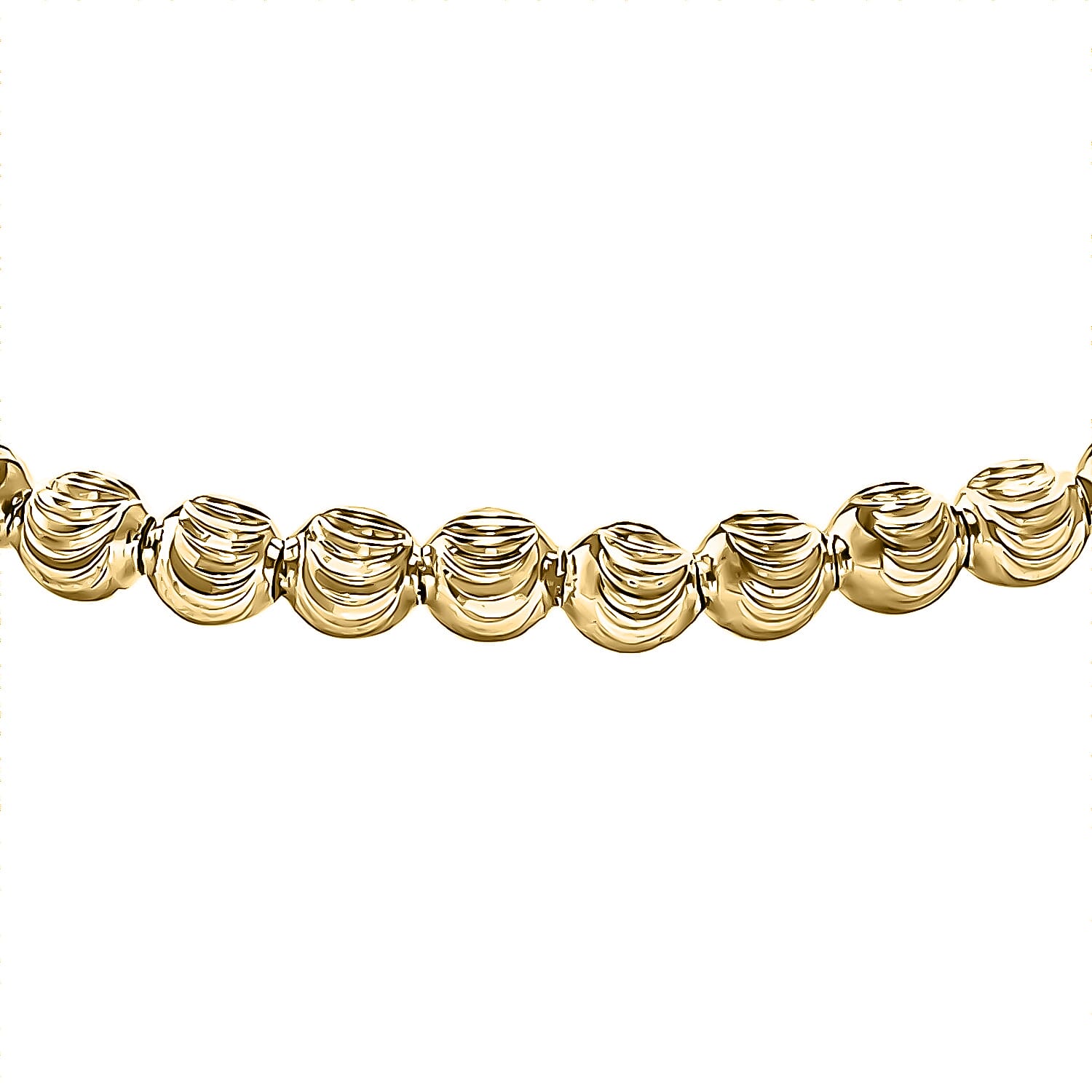 9K Yellow Gold Ball and Chain Adjustable Bracelet Maximum 9 Inch, 1.8 grams 6093052 2