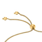 9K Yellow Gold Ball and Chain Adjustable Bracelet Maximum 9 Inch, 1.8 grams