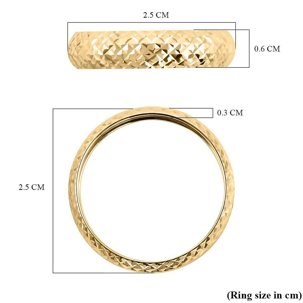 Designer Closeout - 9K Yellow Gold Diamond Cut Band Ring