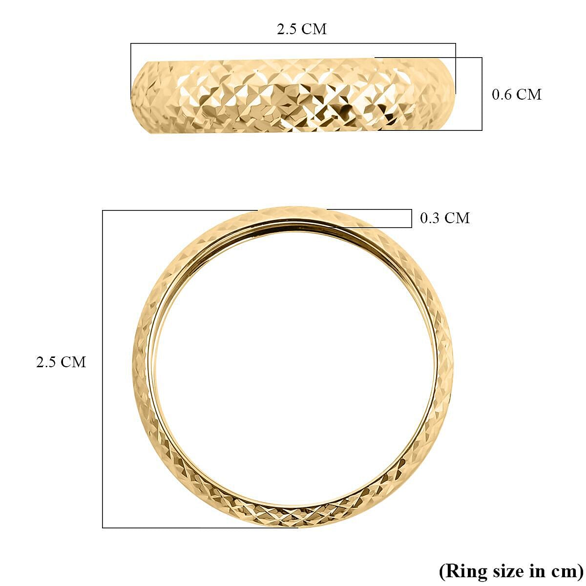Designer Closeout - 9K Yellow Gold Diamond Cut Band Ring 7328020 4