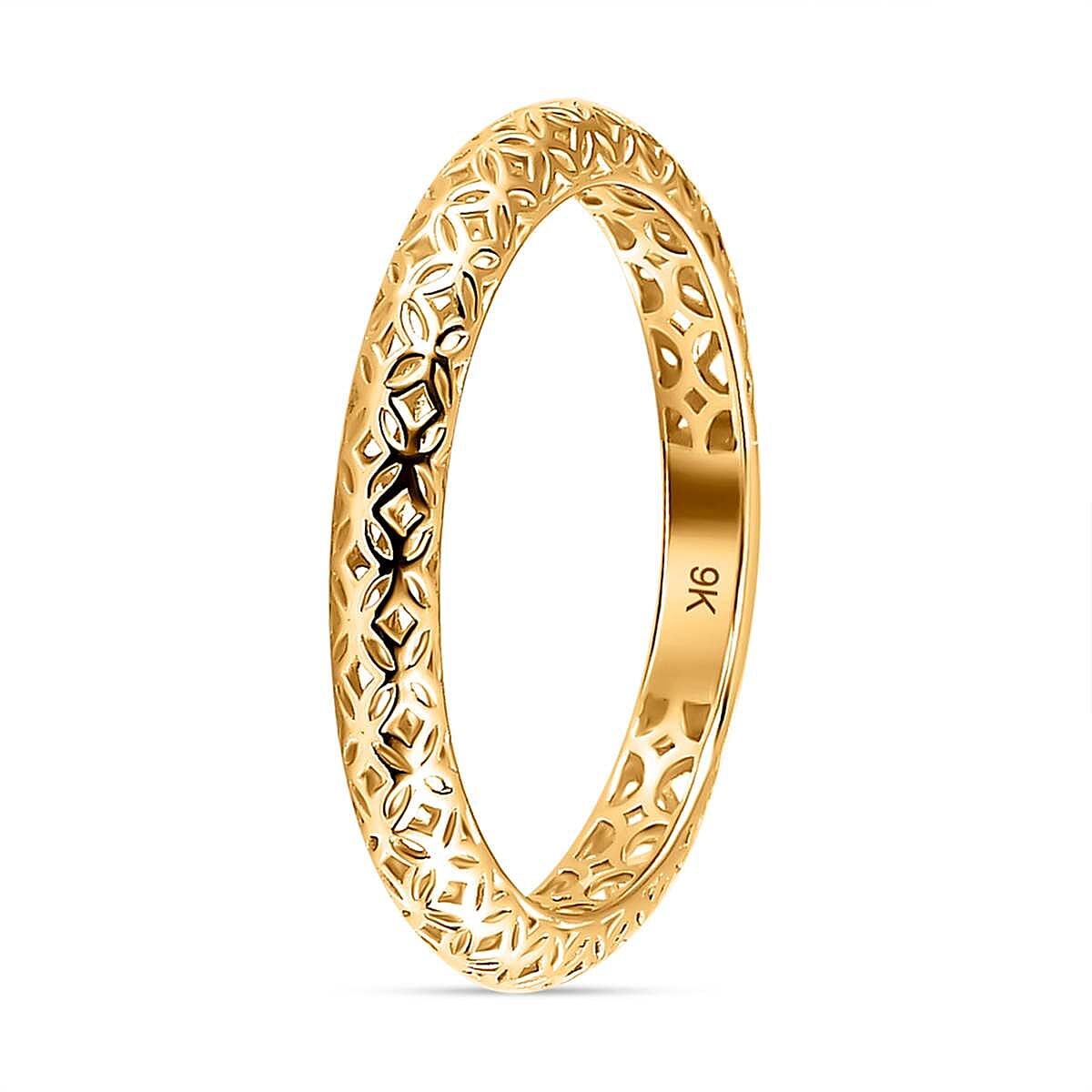 9K Yellow Gold Band Ring 7490253 3