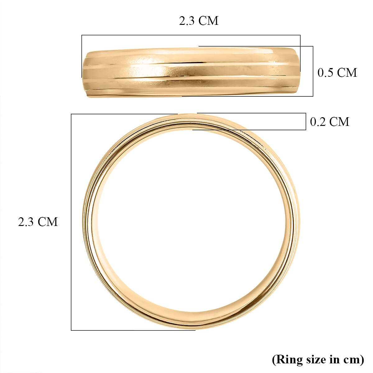 Designer Inspired- 9K Yellow Gold Band Ring 8412257 6