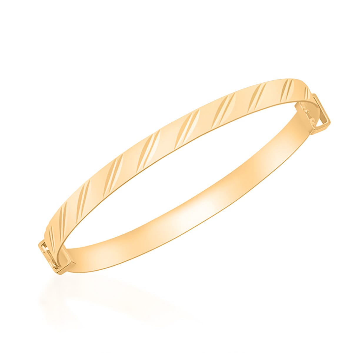 9K Yellow Gold 2.9MM Diamond-Cut Double - Oblique Expandable Baby Bangle (Size Adjustable 1.5 - 1.8 Inch) 8376231 0