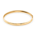 9K Yellow Gold Designer Inspired Bangle 7.5 Inch (62mm Width) Gold Wt. 3.20 Grams