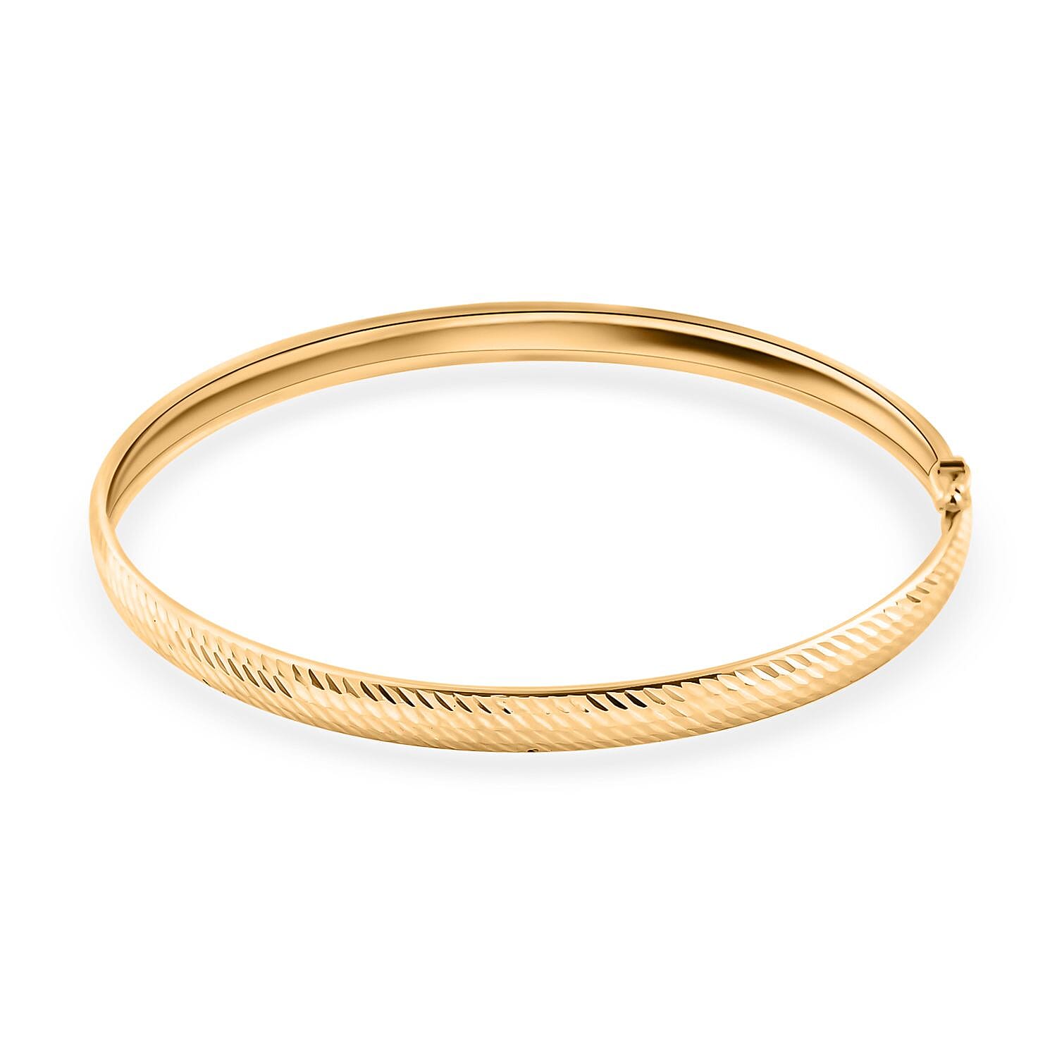 9K Yellow Gold Designer Inspired Bangle 7.5 Inch (62mm Width) Gold Wt. 3.20 Grams 7838194 0