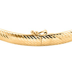 9K Yellow Gold Designer Inspired Bangle 7.5 Inch (62mm Width) Gold Wt. 3.20 Grams