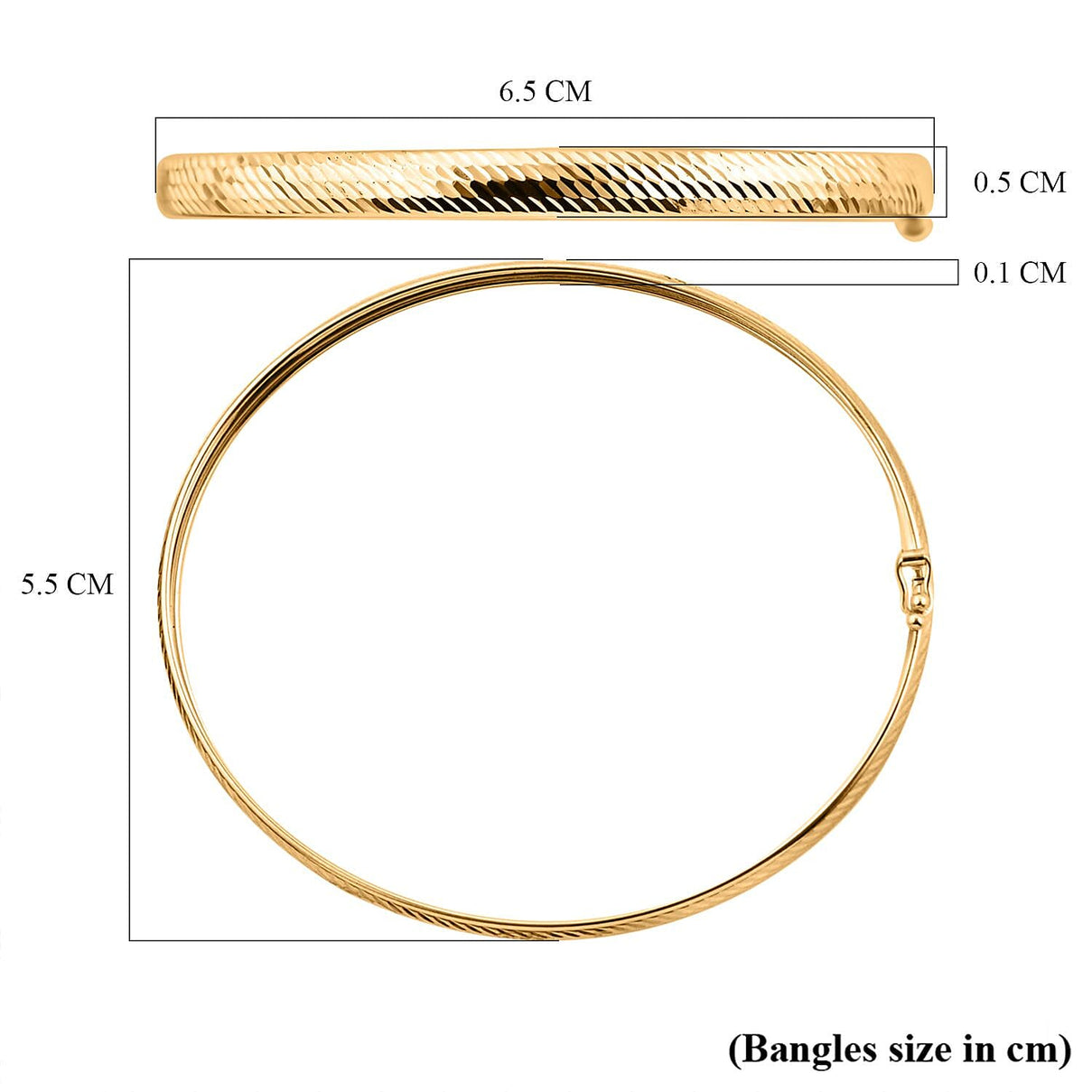 9K Yellow Gold Designer Inspired Bangle 7.5 Inch (62mm Width) Gold Wt. 3.20 Grams 7838194 6