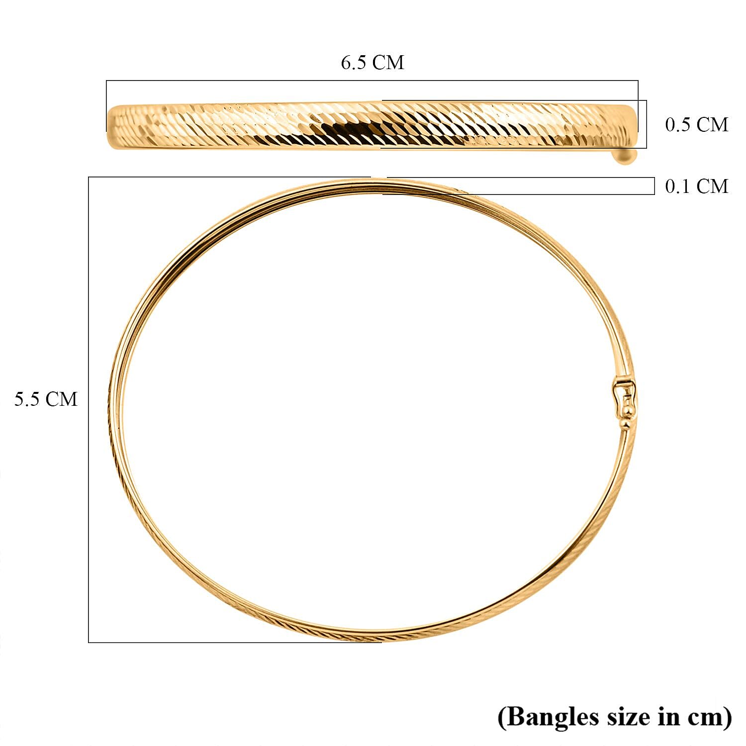 9K Yellow Gold Designer Inspired Bangle 7.5 Inch (62mm Width) Gold Wt. 3.20 Grams 7838194 6
