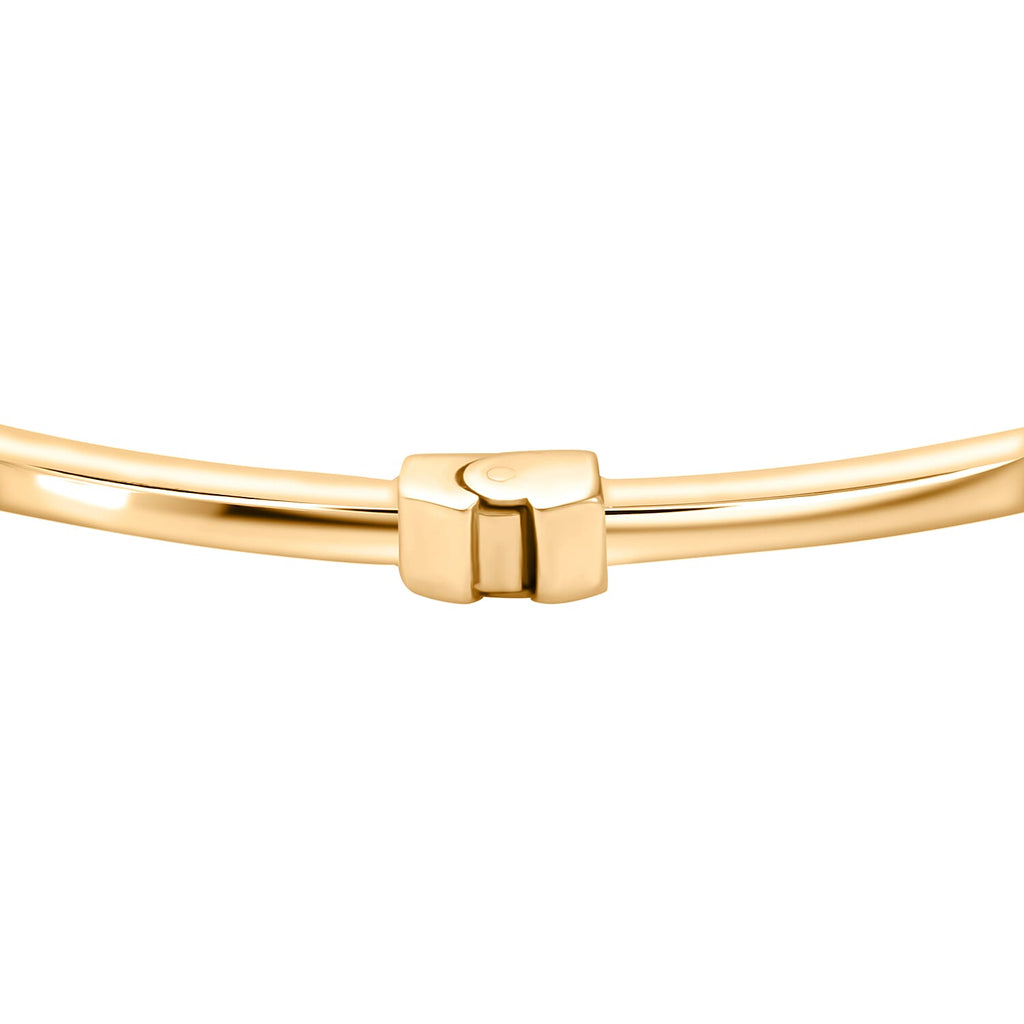 Designer Inspired - 9K Yellow Gold Created Malachite Clover Adjustable Cuff Bangle 4 Grams