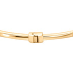 Designer Inspired - 9K Yellow Gold Created Malachite Clover Adjustable Cuff Bangle 4 Grams