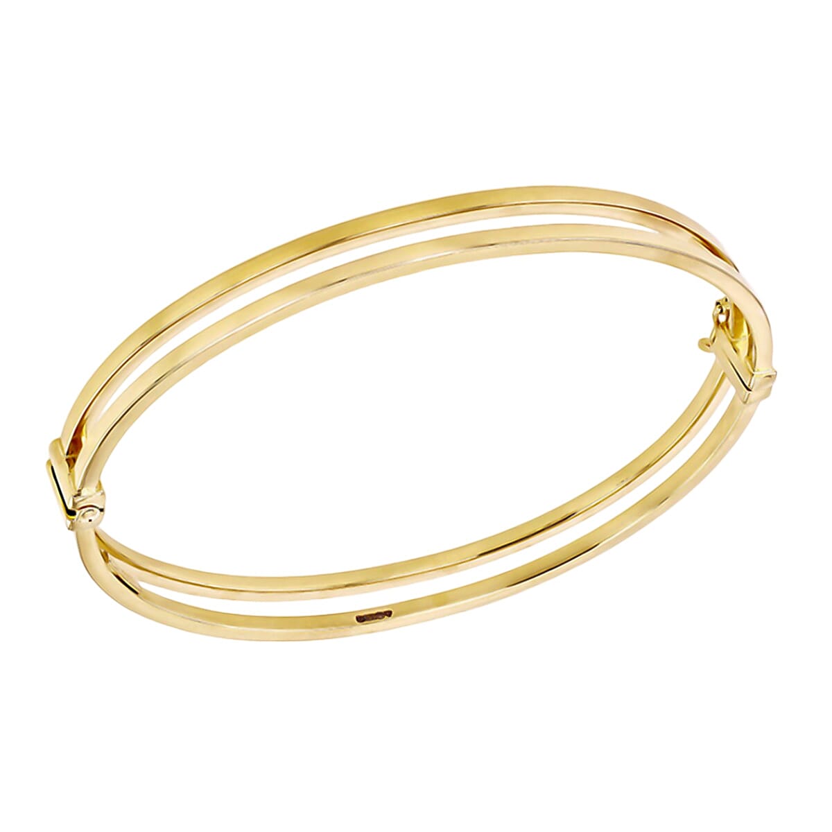 Designer Inspired-9K Yellow Gold Double Square Bangle (7.5inch), Gold Wt. 4.80 Gm 7763661 0
