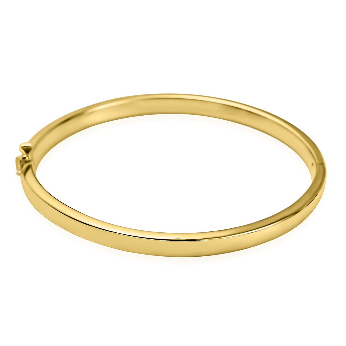 9K Yellow Gold 5MM Oval Hinged Bangle Size 7, Gold Wt. 8.60 Gms 7652521 0