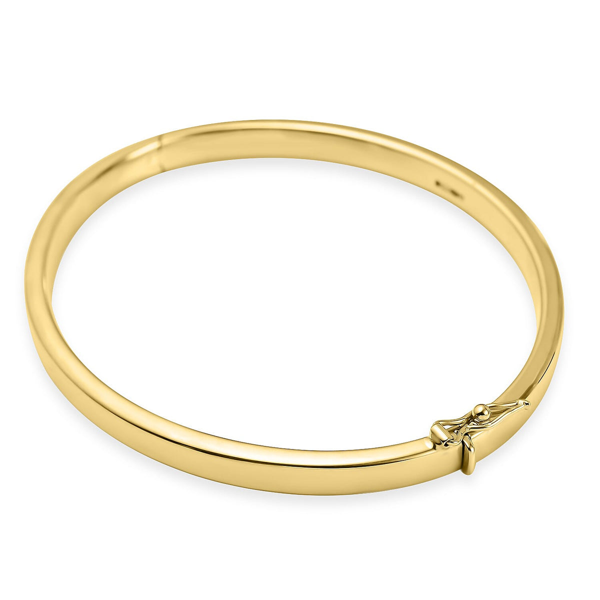 9K Yellow Gold 5MM Oval Hinged Bangle Size 7, Gold Wt. 8.60 Gms 7652521 2