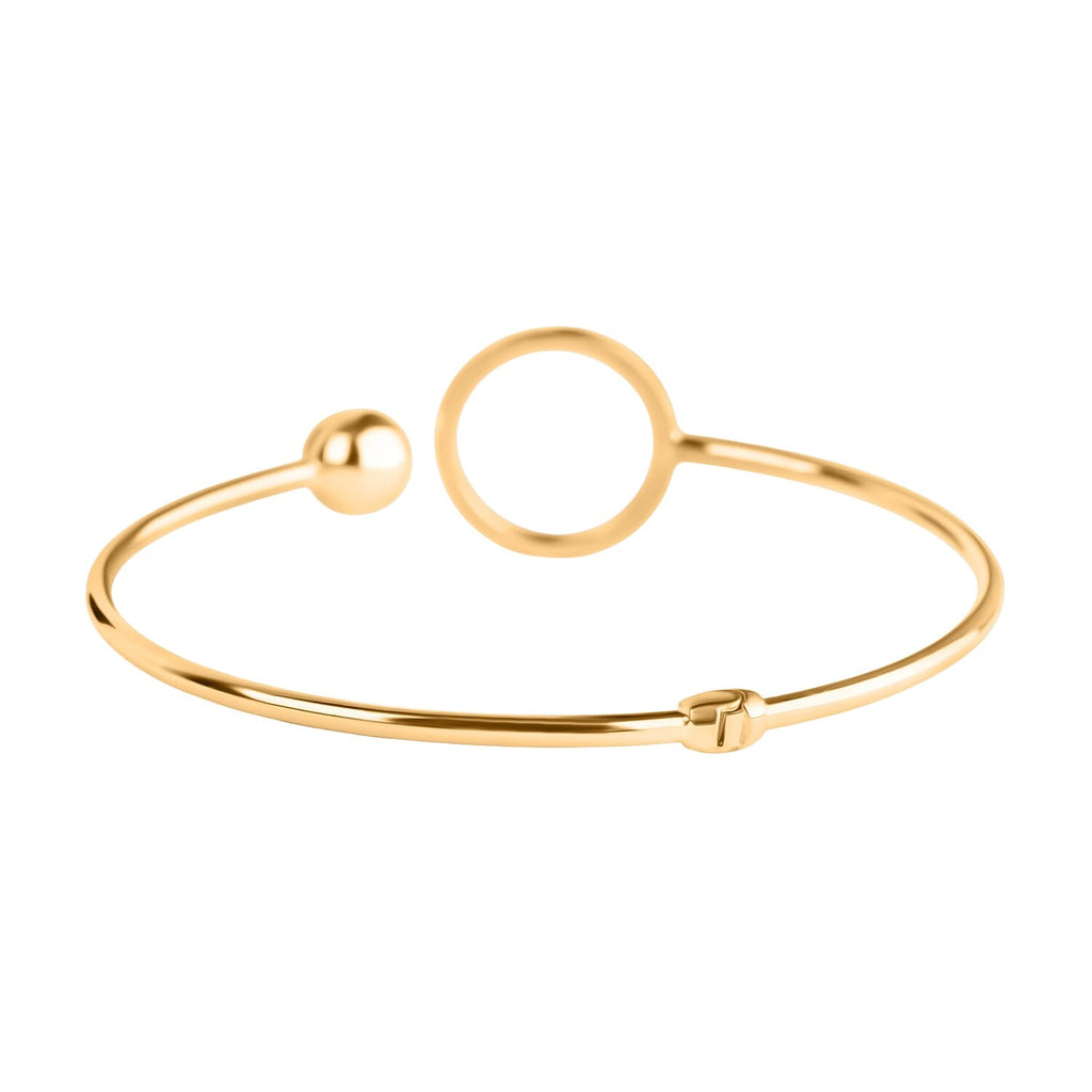 Designer Inspired - 9K Yellow Gold Ball Bangle. 3 Gms