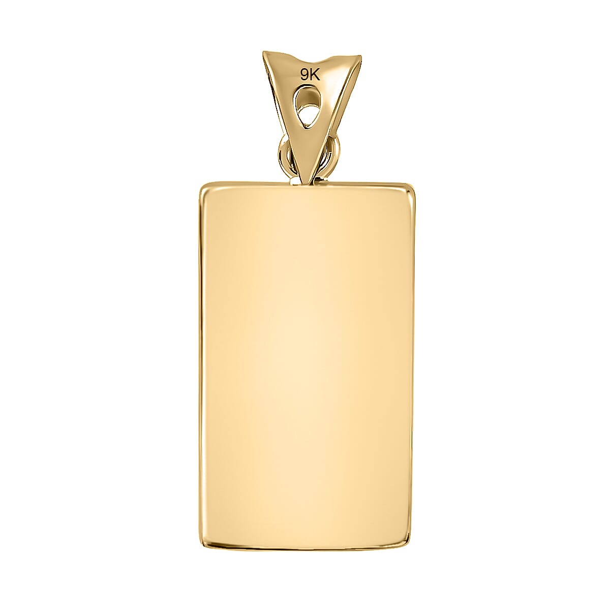 Italian Made Closeout Deal - 9K Yellow Gold Rose Ingot Bar Pendant 7520213 5