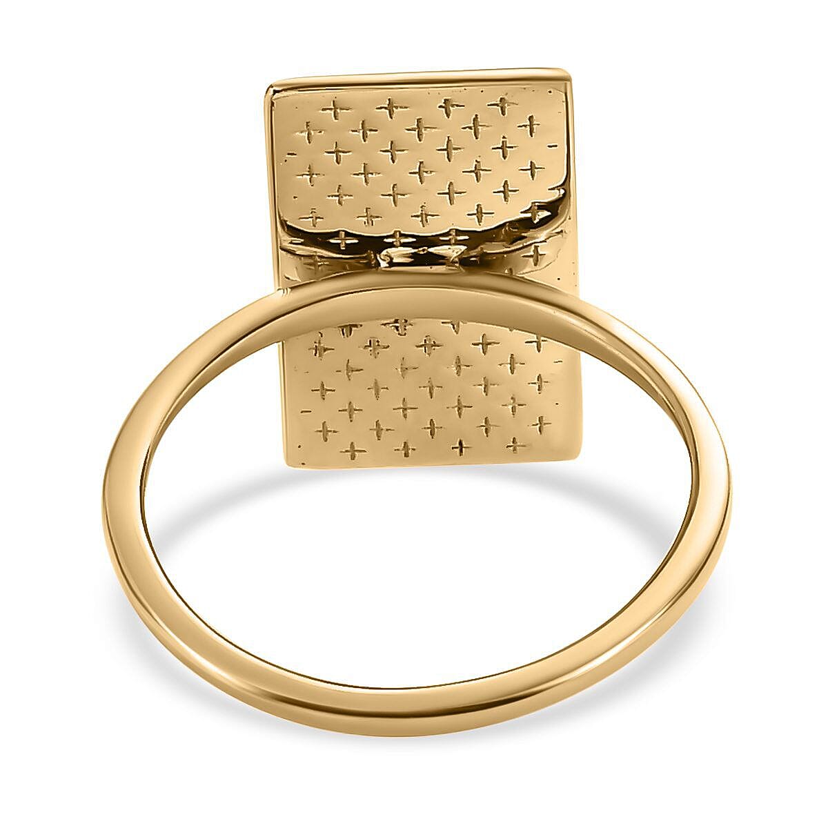 Italian Made - 9K Yellow Gold Dragon Motif Bar Ring 7382140 5