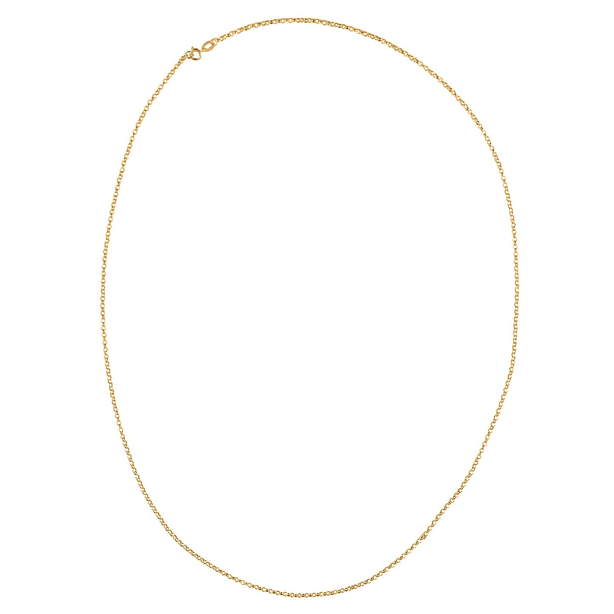9K Yellow Gold Round Belcher Chain (Size - 24) with Spring Ring Clasp 7992315 0