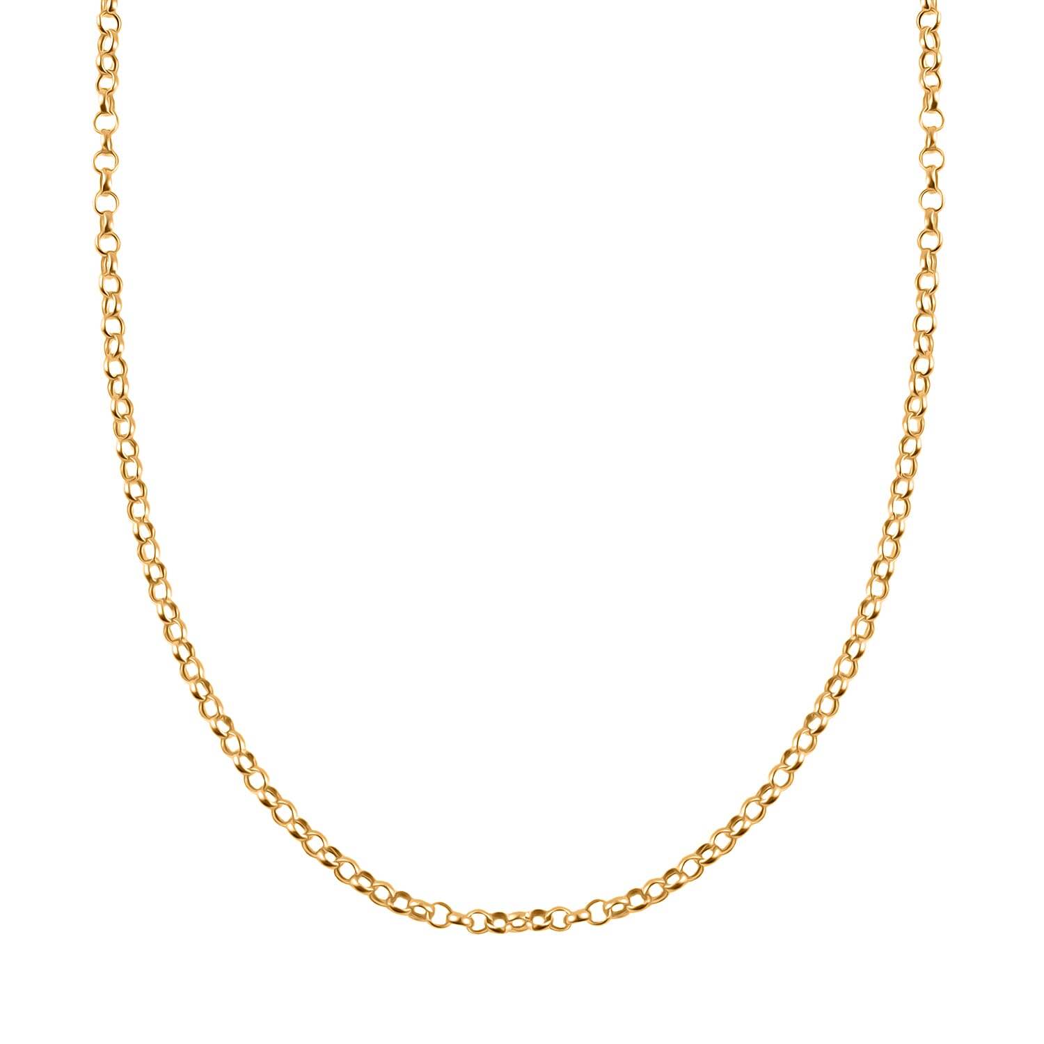 9K Yellow Gold Round Belcher Chain (Size - 24) with Spring Ring Clasp 7992315 1