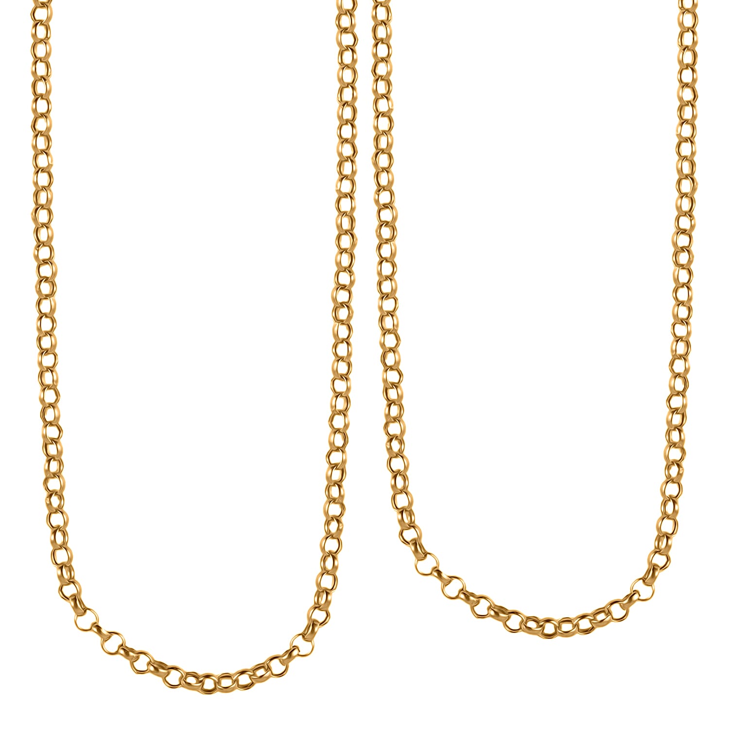 9K Yellow Gold Round Belcher Chain (Size - 24) with Spring Ring Clasp 7992315 3
