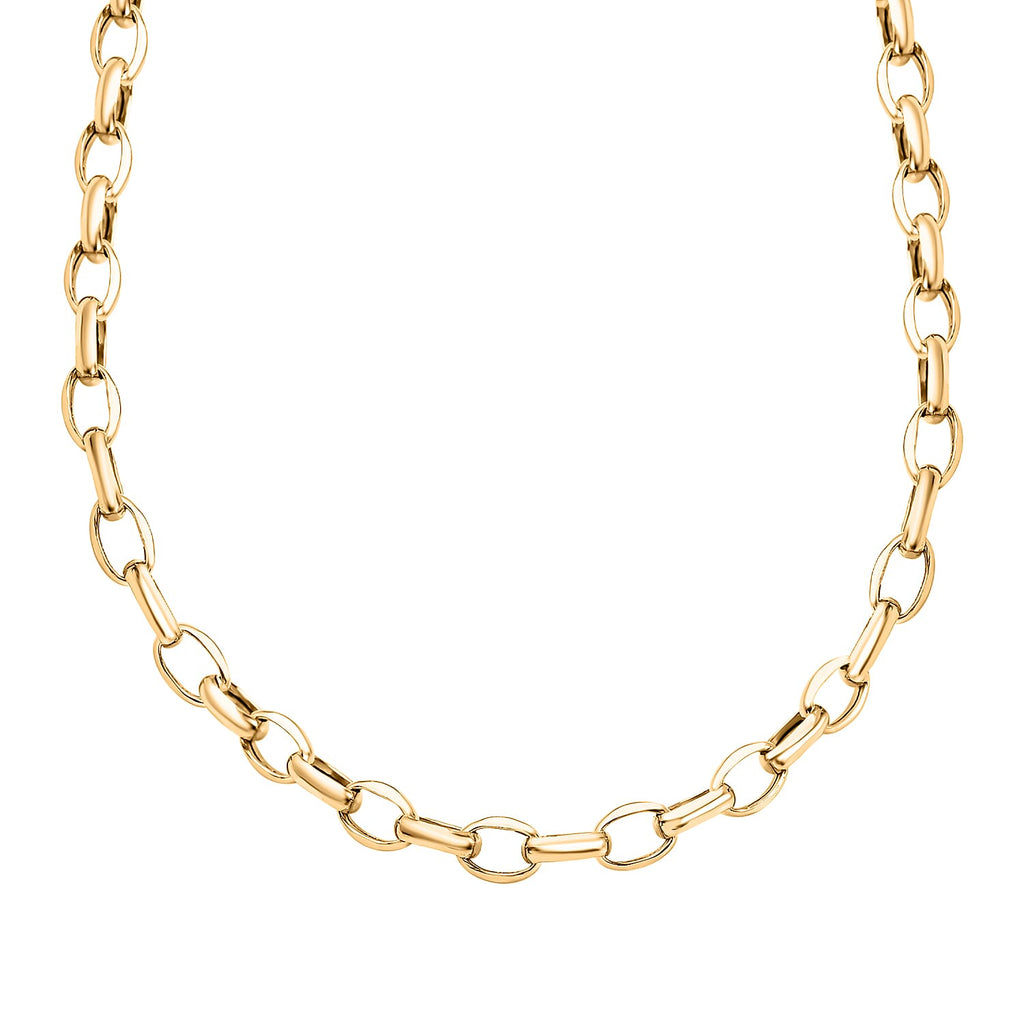 One Time Closeout Deal -9K Yellow Gold Oval Belcher Necklace (Size - 20) 4.02 Grms