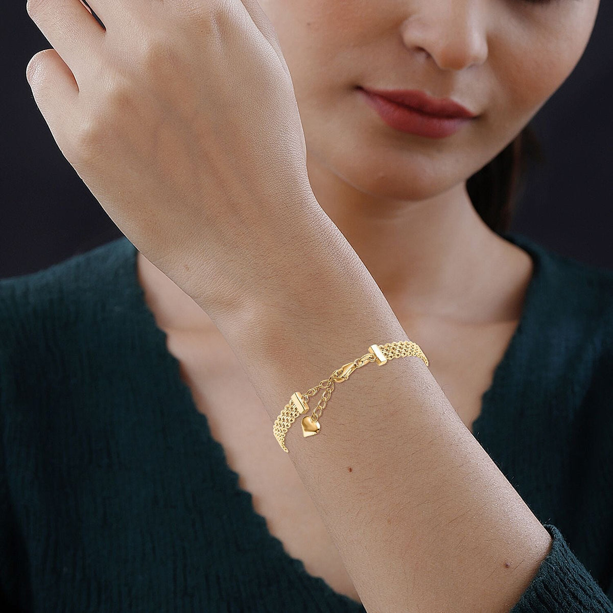 9K Yellow Gold Bismark Link Bracelet (Size - 7) 7862710 4