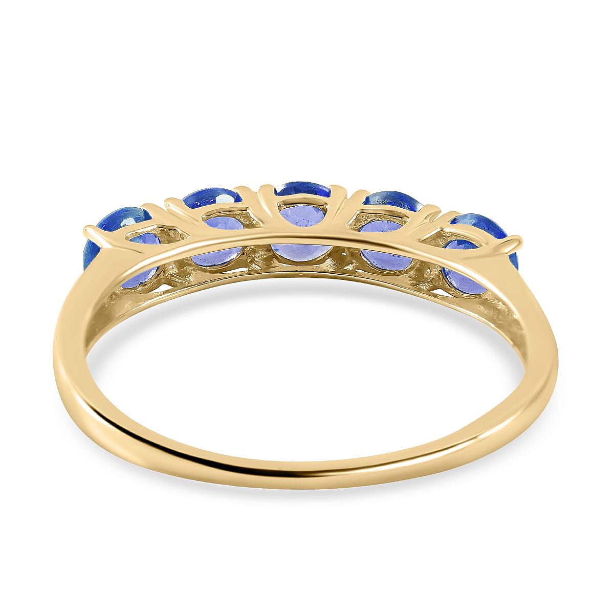 9K Yellow Gold Kanchanaburi Blue Sapphire 5 Stone Ring 1.74 Ct. 7210406 9