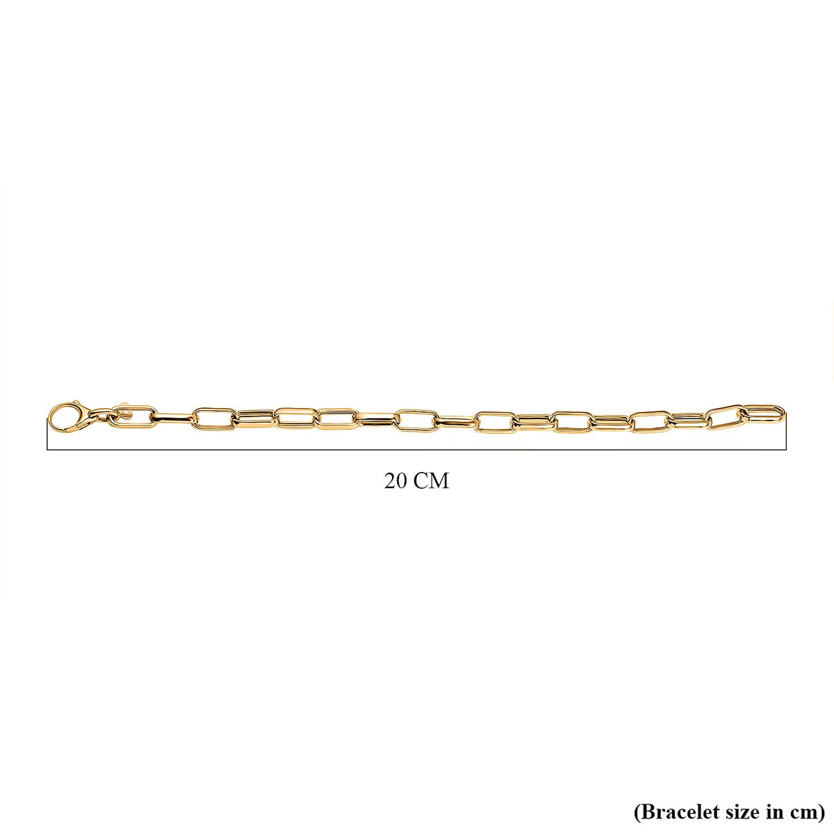 9K Yellow Gold Paper Clip Bracelet (Size - 7.5) 7570633 4