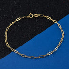 Hatton Garden Closeout - 9K Yellow Gold Paper Clip Bracelet (Size - 7.25)