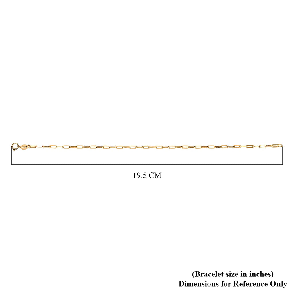 Hatton Garden Closeout - 9K Yellow Gold Paper Clip Bracelet (Size - 7.25)