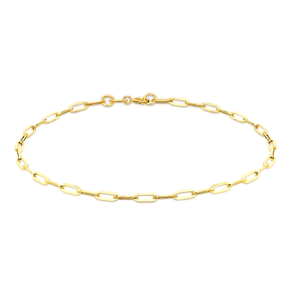 One Time Offer - 9K Yellow Gold Paperclip Bracelet with Spring Ring Clasp (Size - 7.25) 7986316 0