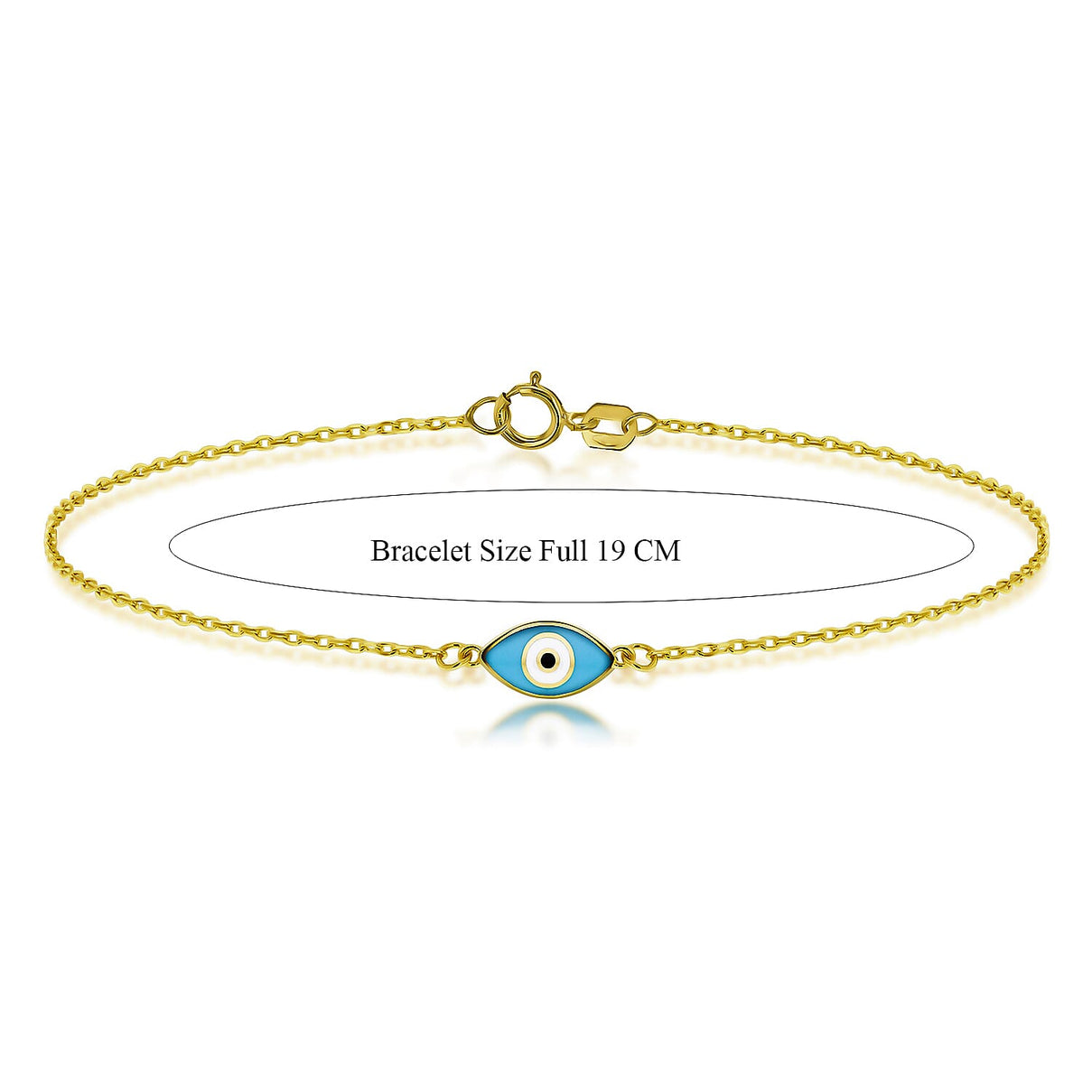 Blue Evil Eye Bracelet in 9K Yellow Gold 7.5 Inch 7567437 3