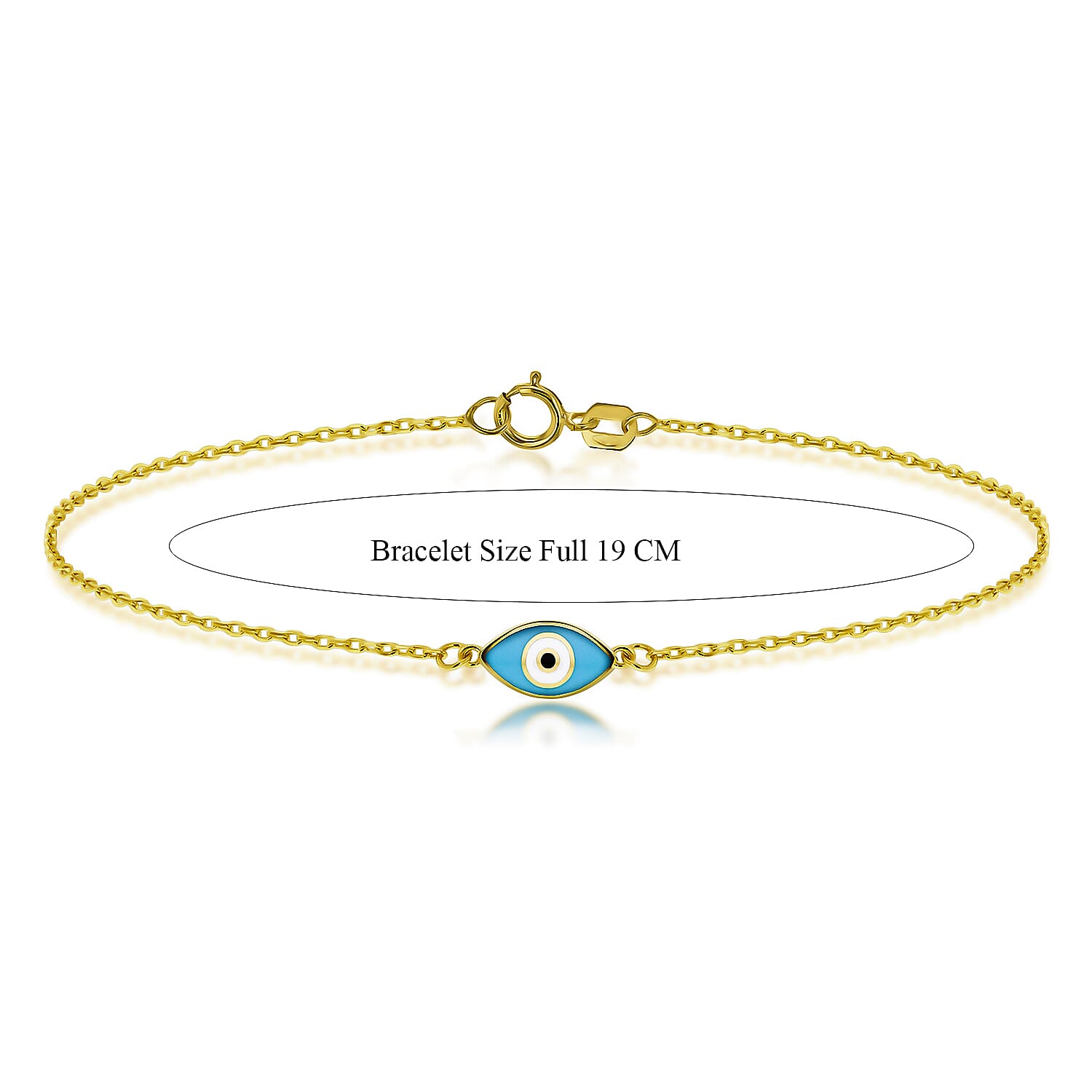 Blue Evil Eye Bracelet in 9K Yellow Gold 7.5 Inch 7567437 3