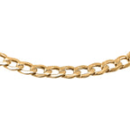 9K Yellow Gold Bevelled Flat Curb Bracelet (Size - 7.5)