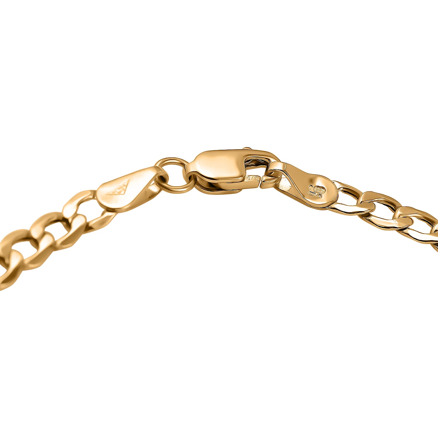 9K Yellow Gold Bevelled Flat Curb Bracelet (Size - 7.5) 7663052 3