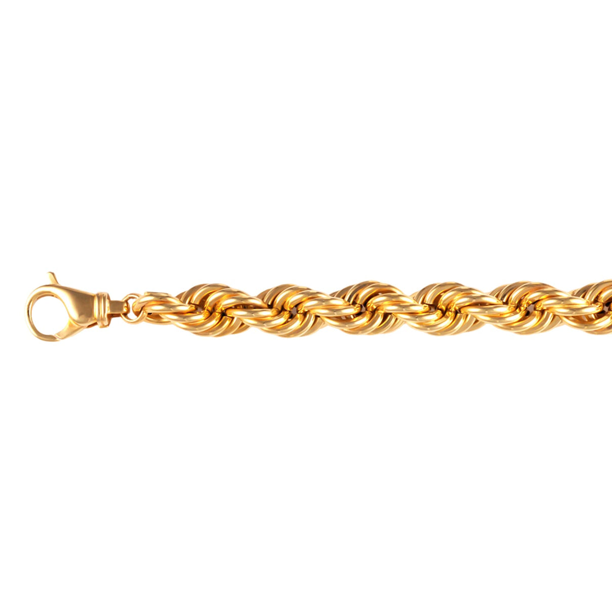 Hatton Garden Closeout - 9K Gold Diamond Cut Broad Rope Bracelet (Size - 7.5) with Lobster Clasp, Gold Wt. 18.01 Gms. 7994867 0