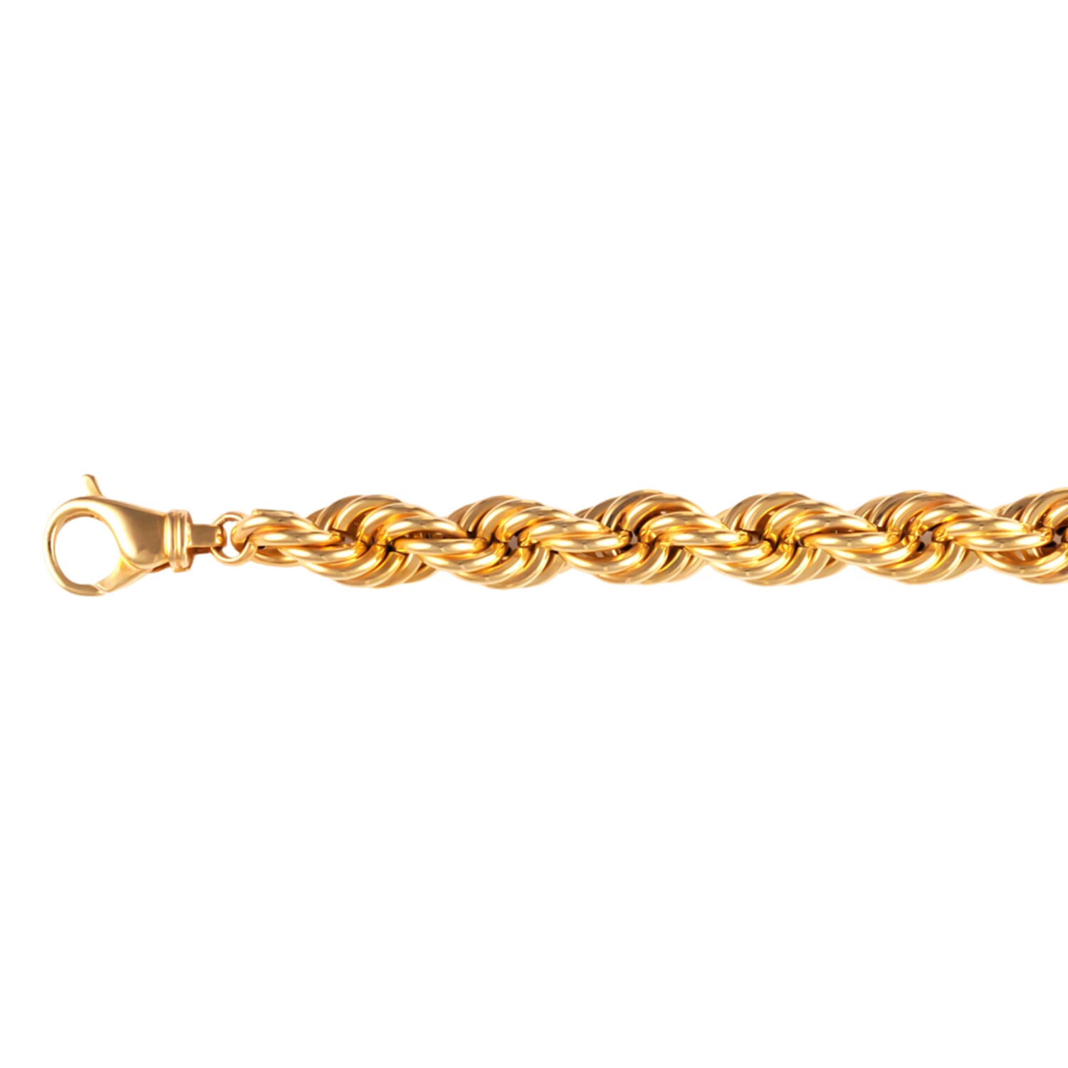 Hatton Garden Closeout - 9K Gold Diamond Cut Broad Rope Bracelet (Size - 7.5) with Lobster Clasp, Gold Wt. 18.01 Gms. 7994867 0